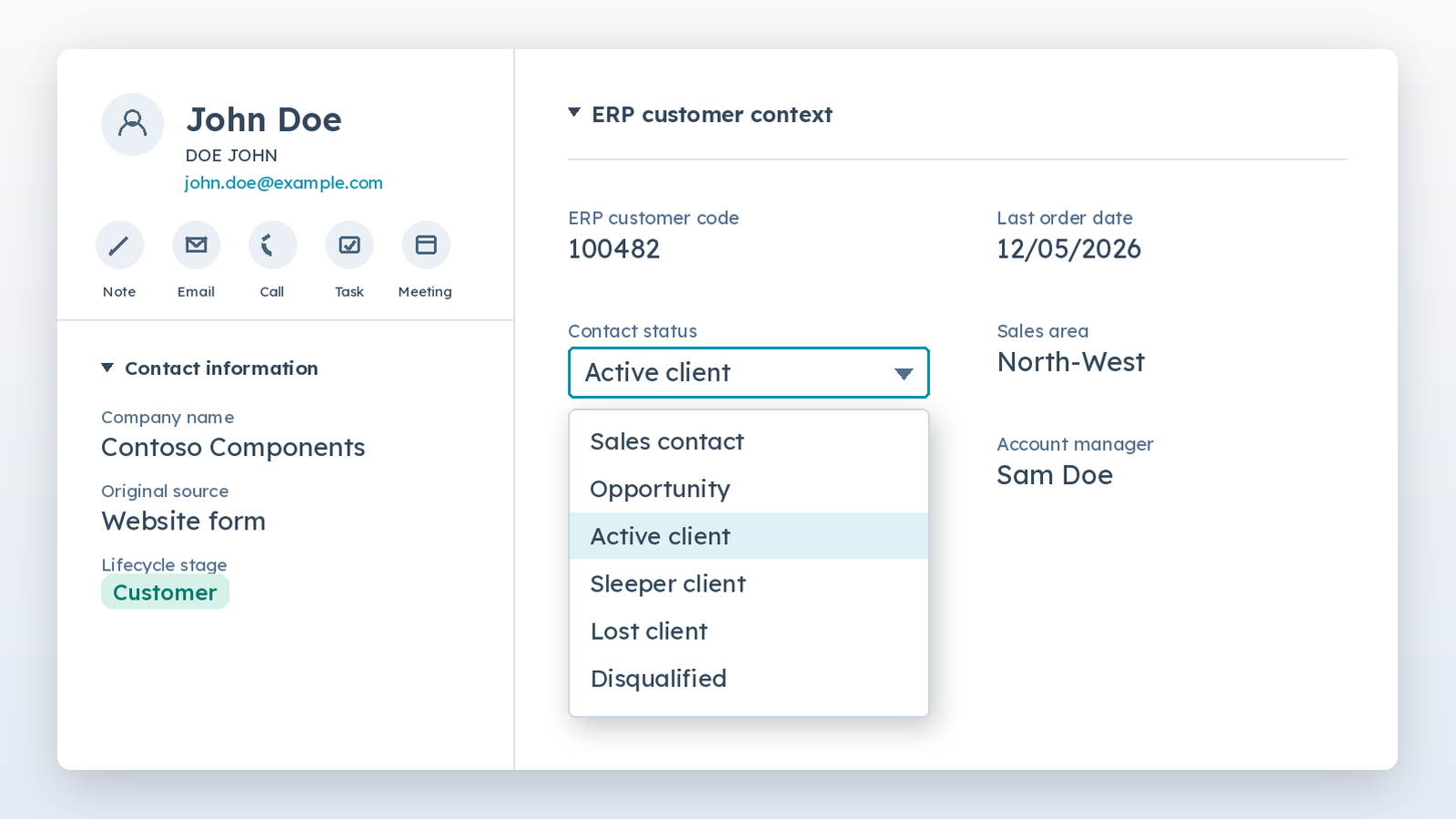Lead to customer reconciliation with ERP customer data